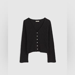 Madewell Basket-Weave Stitch Long-Sleeve Sweater Tee